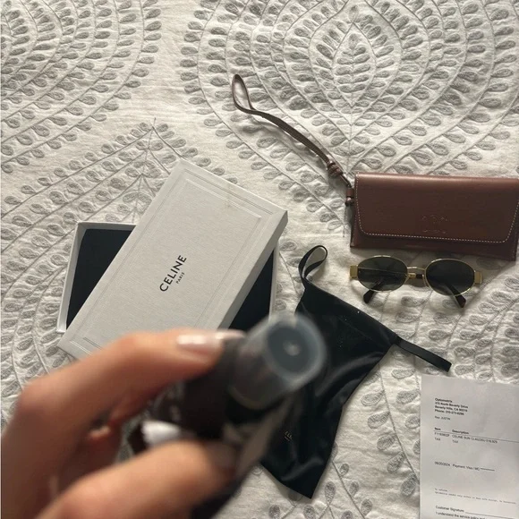 Celine Gold Oval Sunglasses Like New - Picture 14 of 16